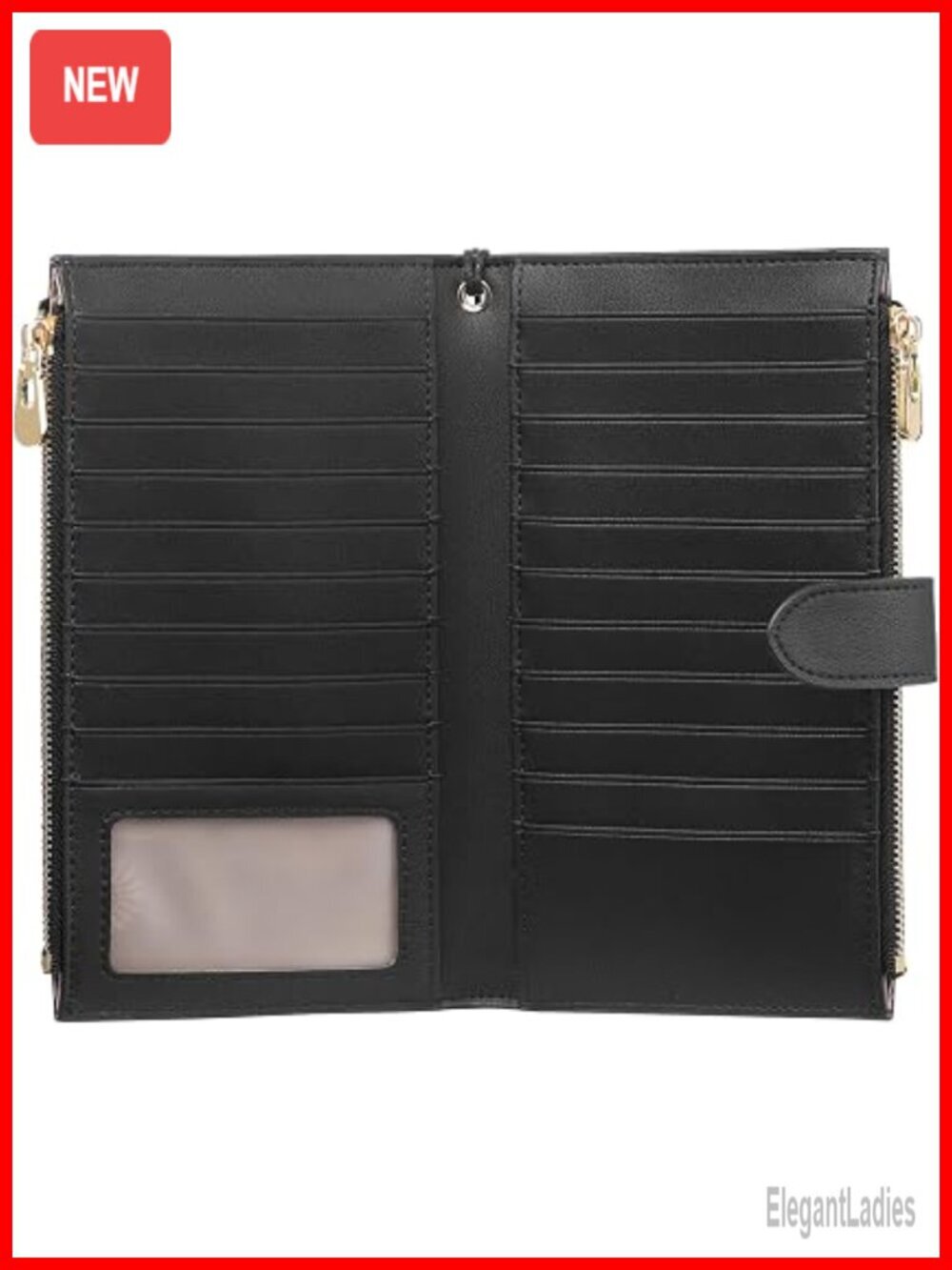 Slim RFID Credit Card Holder Wristlet Wallet with Zipper Pocket